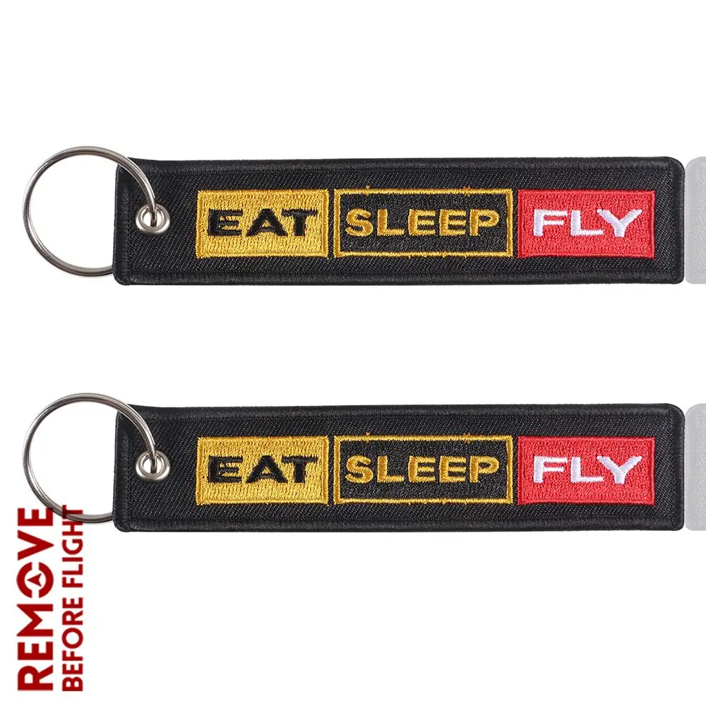 

Брелок с вышивкой «Eat Sleep Fly», ювелирный брелок, модный брелок с вышивкой «Eat Sleep Fly», брелок с надписью «Remove Before Flight» для авиационных подарков, 50 шт.