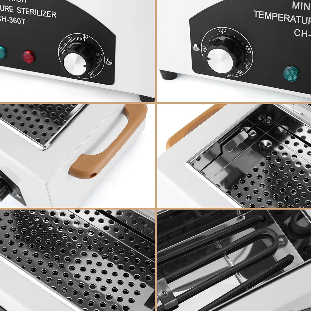 YIKOOLIN High Temperature Sterilizer 300W Nail Tool Sterilizer Dry Esterilizador De Manicura 1.5L Salon Equipment