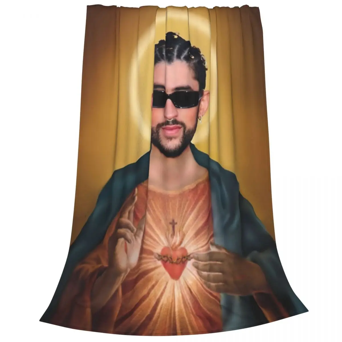 Saint Bad Bunny Blankets Flannel All Season Portable Super Soft Throw Blankets for Bedding Outdoor Rug Piece 3