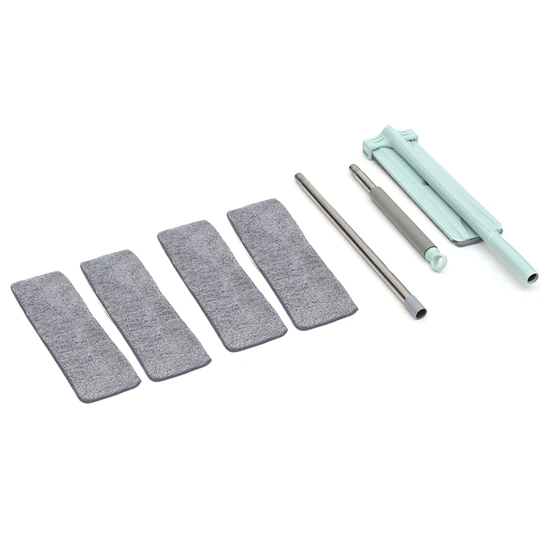 

Плоская швабра с ручкой из нержавеющей стали, инструмент для уборки дома и офиса, коврик из микрофибры для мытья пола и кухни