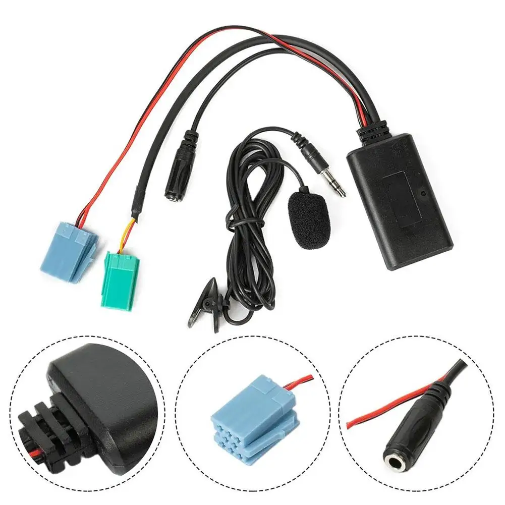 

Автомобильный Bluetooth модуль AUX аудио кабель адаптер с микрофоном Громкая связь MP3 музыкальный адаптер для Renault список обновлений радио B2N3