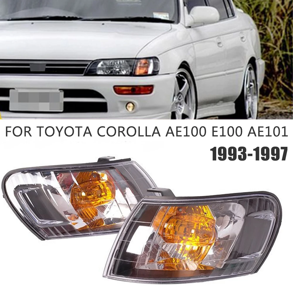 

Foglight For Toyota Corolla AE100 E100 AE101 1993-1996 1997 Turn signal Car Front Corner Light Lens Black Signal Lamp Headlight