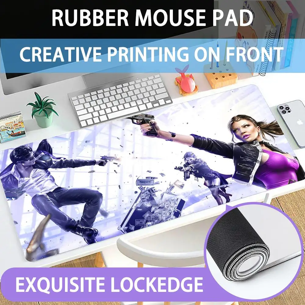 Mouse Pad Large Rubber Mouse Pad With Lock Edge Computer Gamer Hd Saints Row Twice Printing Desk Pad Keyboard Pad