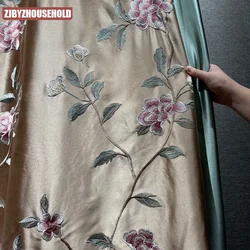 High-end Luxury New Chinese Classical Embroidery Curtains for Bedroom Living Room Blackout Curtains Custom Finished Products