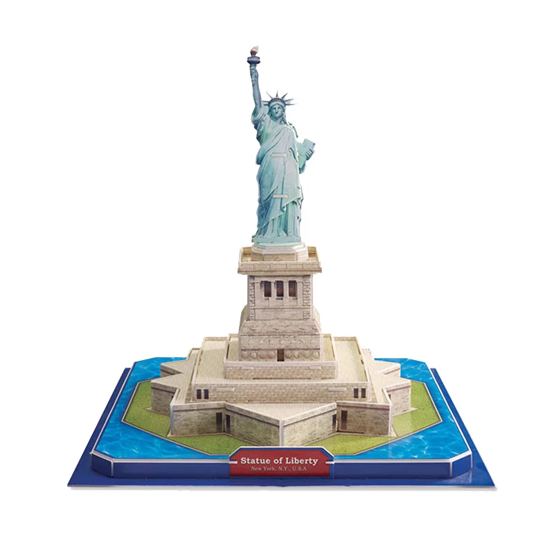 Statue Of Liberty 3D Puzzle Paper Assembled DIY Model Toys for Children Game World Architecture Jigsaw Educational Toy P013Gift