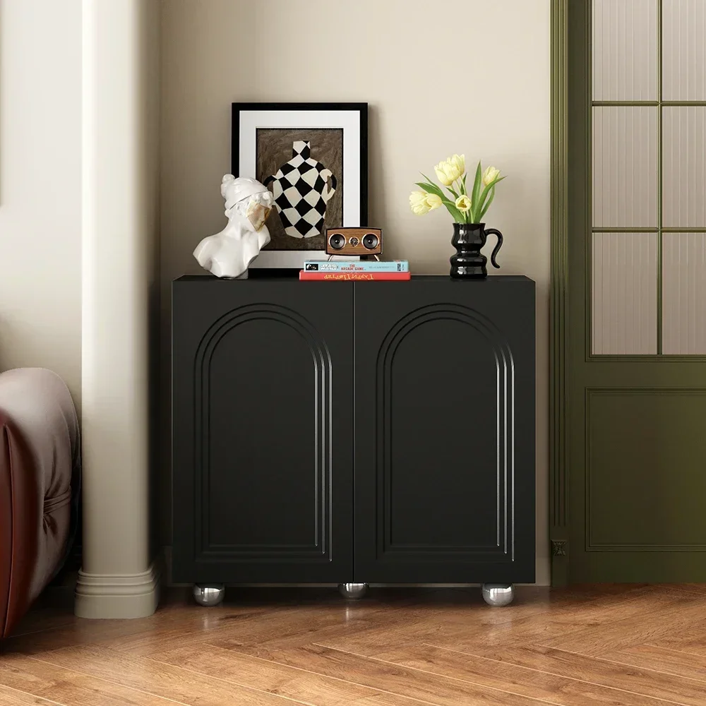 Black Retro Shoe Cabinet Home Doorway Simple Modern Indoor Large