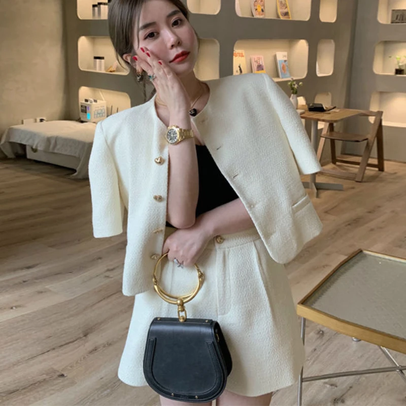 Highend Fashion Short Blazer Suit Shorts Twopiece Suit Female Summer