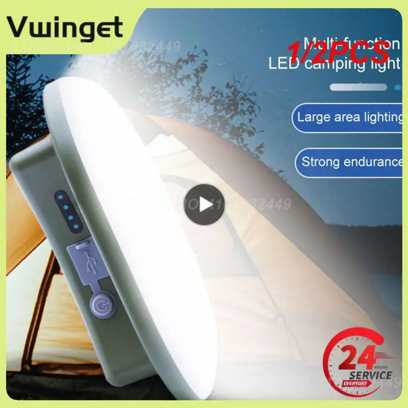 

1/2PCS 15600maH Upgraded 80W Rechargeable LED Camping Strong Light with Magnet Zoom Portable Tent Light Work Maintenance