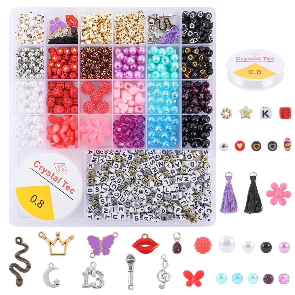 

Makersland Letter Beads Set Diy Beads For Jewelry Making Set Box Charm Handmade Bead Bracelet Making Kit For Girls Children Kids