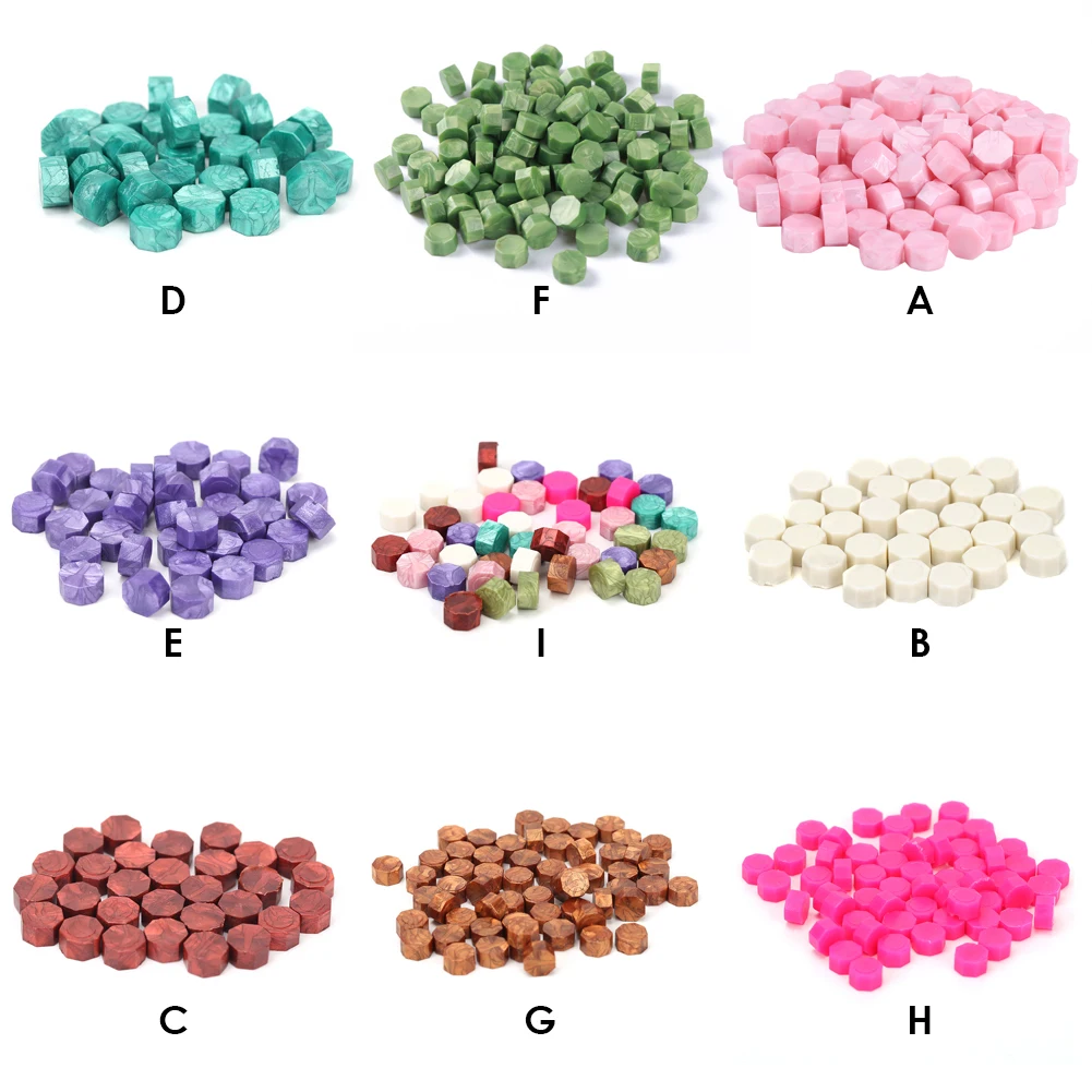 60/100pcs Vintage Octagon Granule Sealing Wax Beads DIY for Personal Letters Wedding Stamping Crafts Decorative Accessories