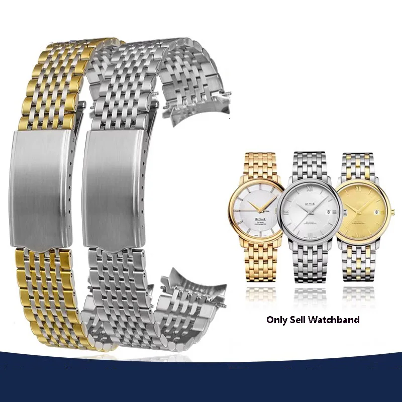Cinturino Con Estremità Curva Per Omega Seamaster Speedmaster Deville Cinturino In Acciaio Inossidabile 18Mm 19Mm 20Mm Cintura Sottile Bracciale Argen