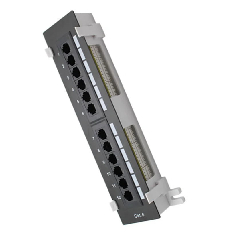 RJ45 Networking Patch Panel 12 Port CAT6 Network Tool Kit Wall Mount Rack Bracket
