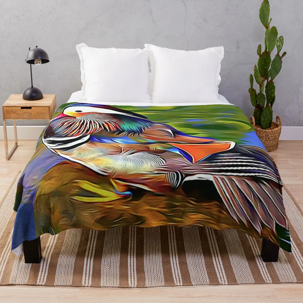 

The Mandarin Duck Throw Blanket Retro Blankets Furry Blanket Blankets For Sofas