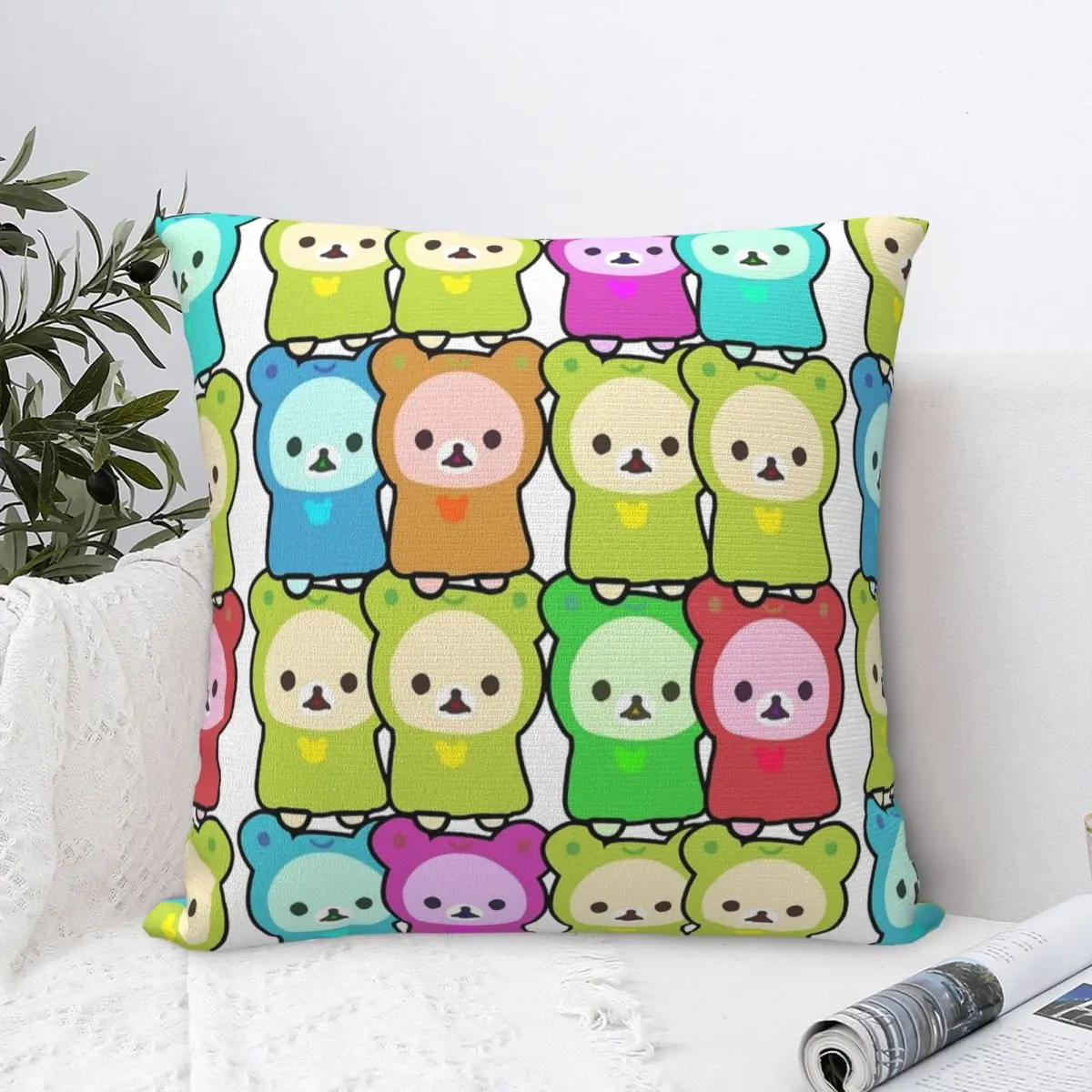 

Rilakkuma Наволочка Чехол для подушки из полиэстера Decor Korilakkuma Frog Подушка Чехол Обложка домашняя квадратная 18'