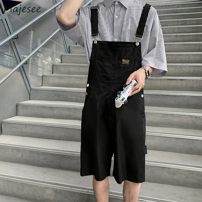 

Casual Shorts Men Loose Letter Pockets Design Fashion Korean Style Knee-length Summer New Breathable Overalls Students Daily Fit