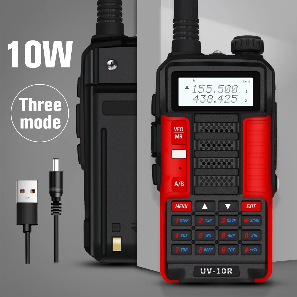 Baofeng UV-10R Professional Walkie Talkies, High Power 10W Dual Band Two-way Ham Radio, UV-10R  2 Way Radio Talkie Walkie 50 Km 2