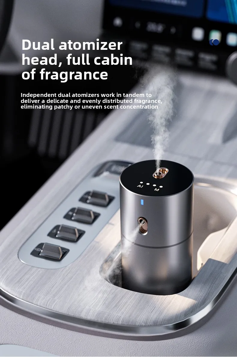 새 차 필수품 에센셜 오일 디퓨저 듀얼 플루이드 아로마테라피 머신 향기 디퓨저 자동 향수 분사기