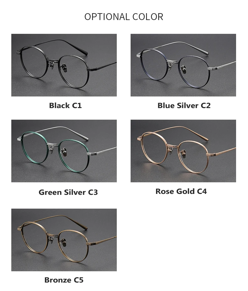 Oveliness Unisex Full Rim Round Titanium Eyeglasses - Model Wearing