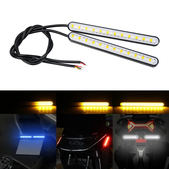 Dual Color Motorcycle LED Modified Lights Water Turn Signal Brake Tail Light Direct Installation Car Accessories 2