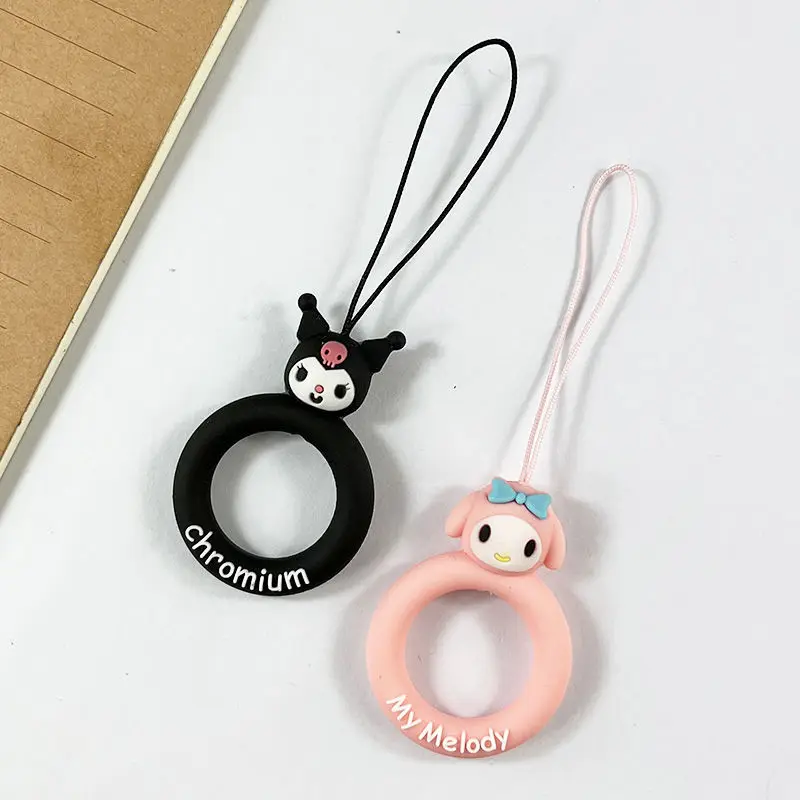 

Силиконовый брелок Kawaii Kuromi Mymelody Sanrioed подвески для дисков Подвески с изображением девушки из мультфильма и сердца от потери веревка Висячие ...