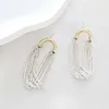 Boucles d'oreilles en métal en forme de U pour femmes, chaîne à pampilles, élégantes, couleur argent, multicouche, personnalité géométrique, bijoux