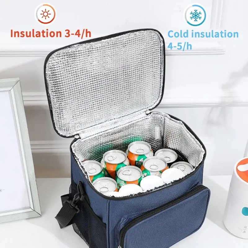 Lunch Cooler Bag Large Capacity Manual Bill of Lading Shoulder Oxford Thick Insulation Camping Outdoor Picnic