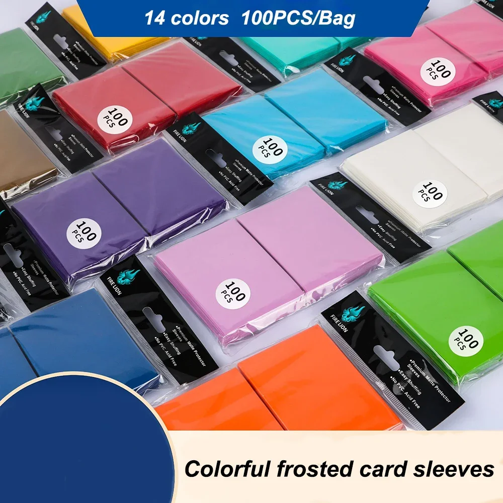 Trading Card Sleeves 100PCS 62x89mm Colorful Matte Toploaders Fit YGO Sports Card Protector for Photocard Standard Cards