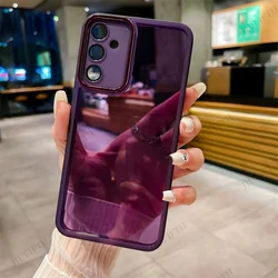 Transparent Silicone Phone Case with Camera Lens Protector for Samsung Galaxy M16 5G (Purple)