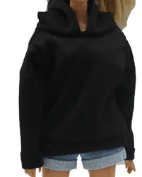 Stylish Hooded Sweater and Denim Shorts Set (Navy Blue)