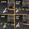 TOOLIOM 200A MIG Welder 4 in 1 MIG/Flux MIG/Lift TIG/Stick Welder 110/220V Dual Voltage Aluminum Welding Machine 4