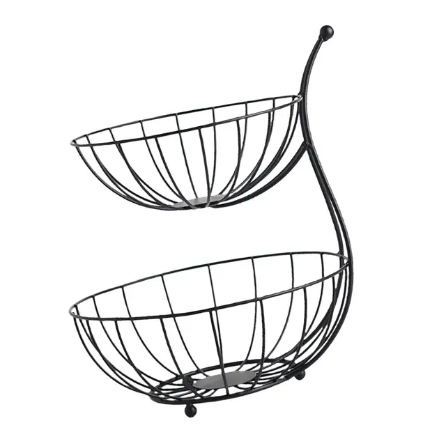 2 Tier Gyümölcskosár Állvány Gyümölcsszervező Helymegtakarítók A Parasztház Konyhájához - Image 2