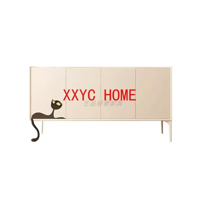 

Light Luxury Home Entrance Cabinet Cream White Modern Minimalist