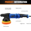 920W Electric Polisher Buffer Dual Action, Randam Orbital, 120mm Plate, 6 Variable Speed 2800-5800RPM, Sponge Pad, Wool Pad