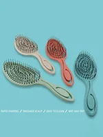 Peigne de Massage des cheveux, brosse à cheveux en Nylon, brosse à cheveux bouclée démêlante pour Salon de coiffure, outils 4