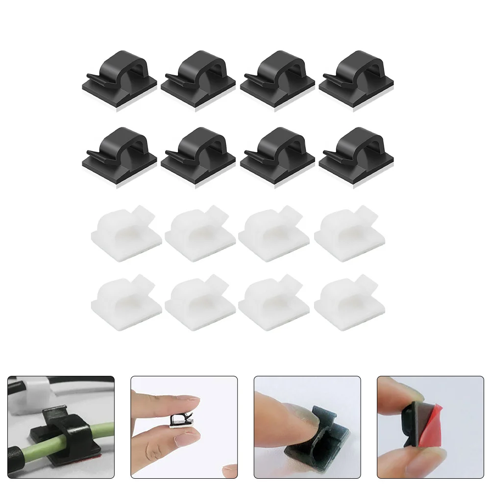 

60Pcs Mini Desktop Cable Clips Light Clips Decoration Clips Self-adhesive Hook