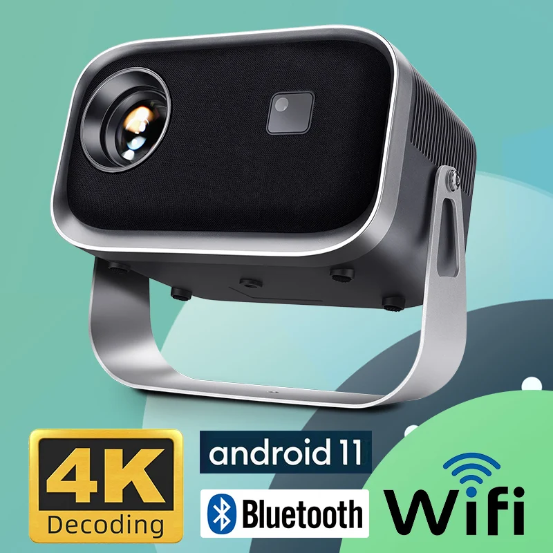 Portable Projector AUN A003 Android 11.0 3D Video Cinema Supported HD 4K 1080P Movie WiFi Bluetooth Sync Screen Smart Home Theater
