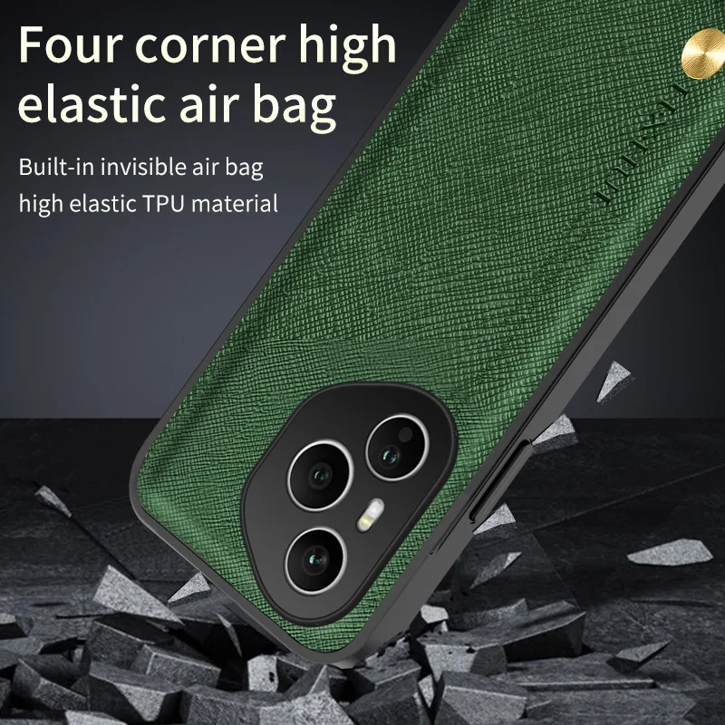 Luxury Cross Pattern Matte Leather Shockproof Case with Soft Bumper Protective Cover