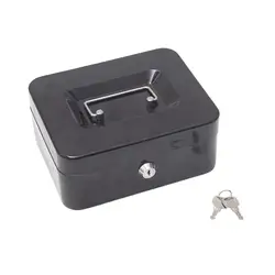 Compact & Portable Piggy Bank with Secure Lock and Key Holder (Black)