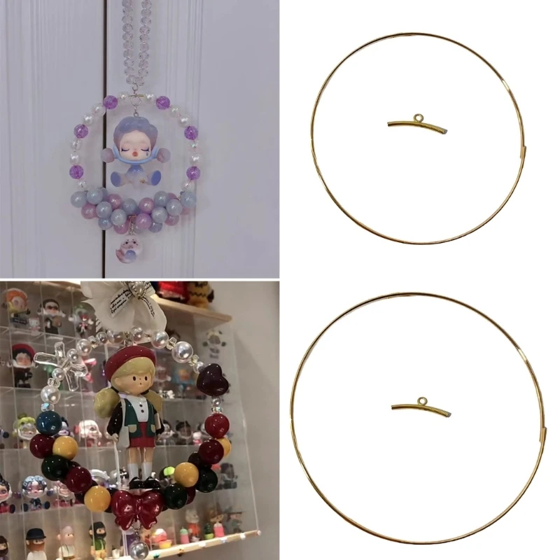 드림 캐처 서클 링 꽃 후프 5 개, DIY 벽걸이 공예 쉬운 사용, F19D