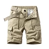 Outdoor Work Clothes Shorts Men's Loose Straight Casual Versatile Multi-Pocket Pants Elastic Waist Mountaineering Sports Shorts 5