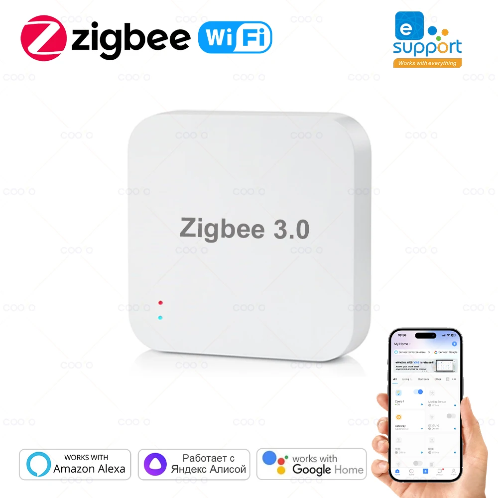 Zigbee-hub de Gateway sem Fio Casa Inteligente Ponte Aplicativo Ewelink Controle Remoto Dispositivo de Automação Funciona com Alexa Google Assistant 3.0