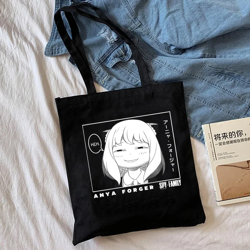 Manga SPYFAMILY Spy X Family Shopping Bag Tote Harajuku Shopper Bag Women Canvas Shoulder Bag Female Ulzzang Eco Large-capacity 