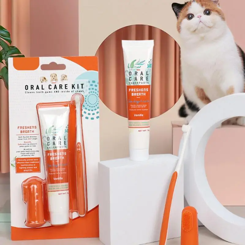 Cat Toothbrush and Toothpaste Set 1