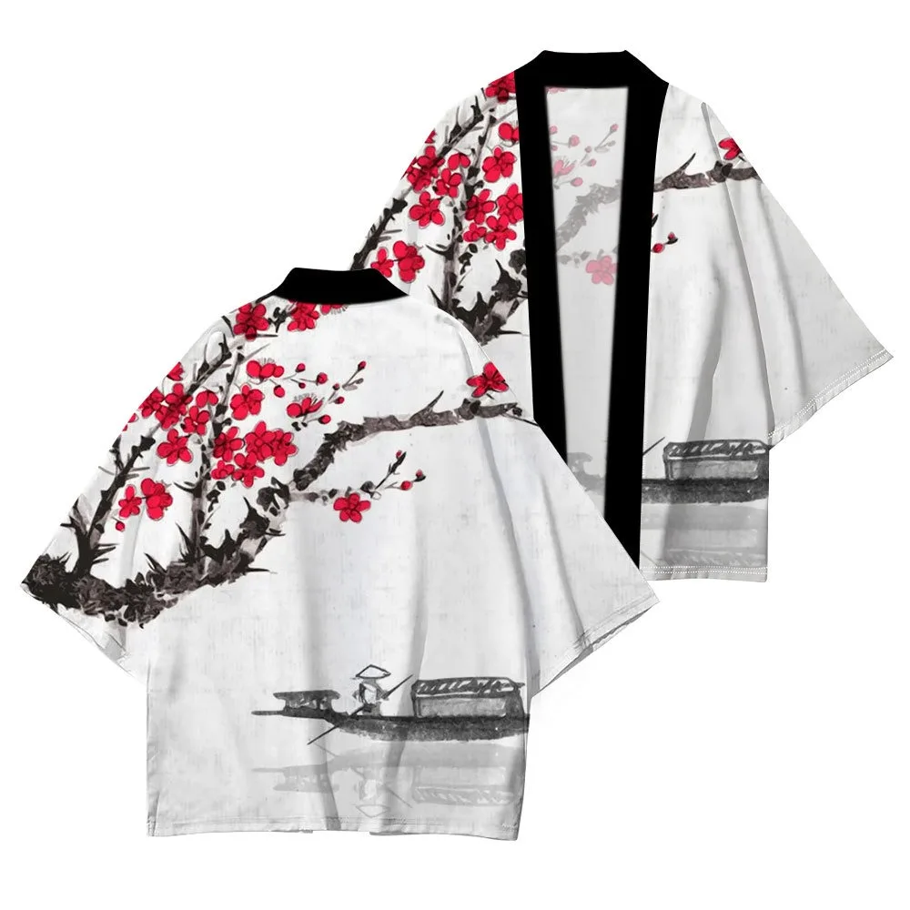 

Летнее женское кимоно, традиционная гавайская рубашка в стиле унисекс, модные пляжные топы, стильные свободные банные халаты в стиле юката