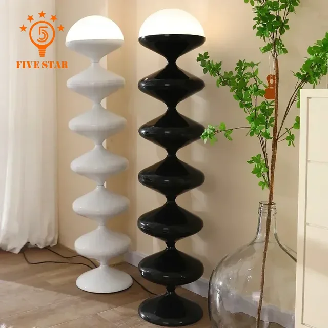 Nordic Designer Floor Lamp Creative Cream Style Gourd String Light Fixture Parlor Sofa Side Bedroom Study Office Cafe Luminarias