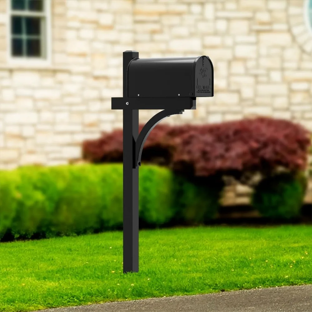 The Glenbrook Aluminum Mailbox Post-Complete System with Steel Mailbox and Aluminum Post Included