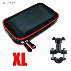 Waterproof Motorcycle & Bicycle Phone Holder Case with Handlebar Mount (XL)