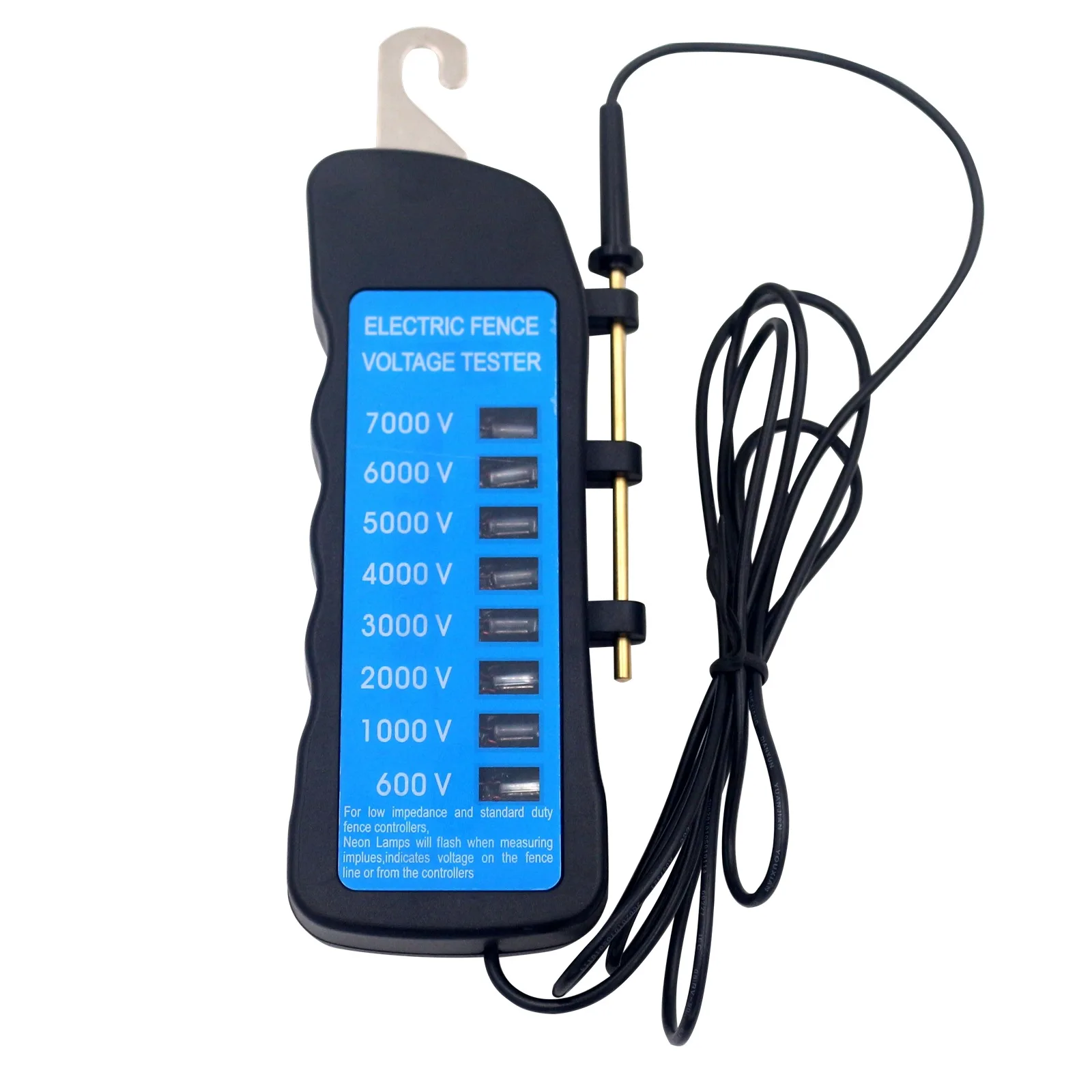 Electronic Fence Voltage Tester 600-7000V Ranch Farm Fence Pressure Gauge Detector Portable Fencing Energizer Voltage Meter