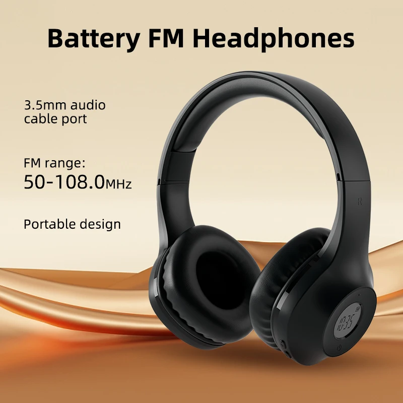 AIBEN C205 Portable Headset FM Radio Headphone with Audio