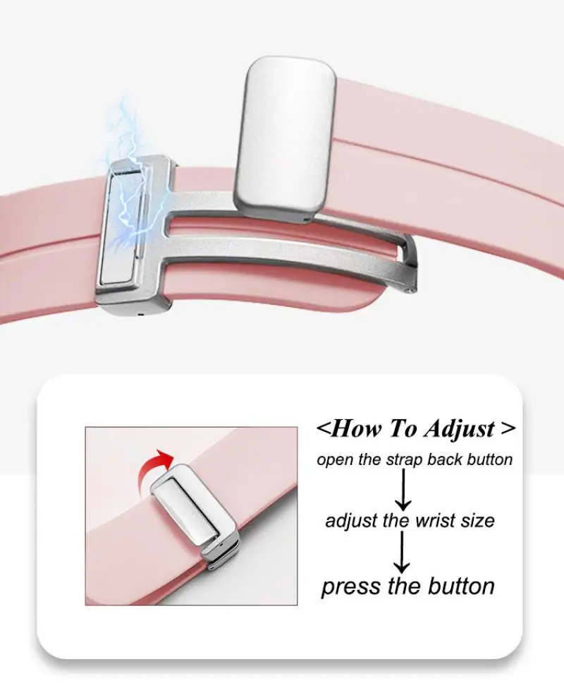 Silicone Magnetic Smartwatch Band - 20mm/22mm